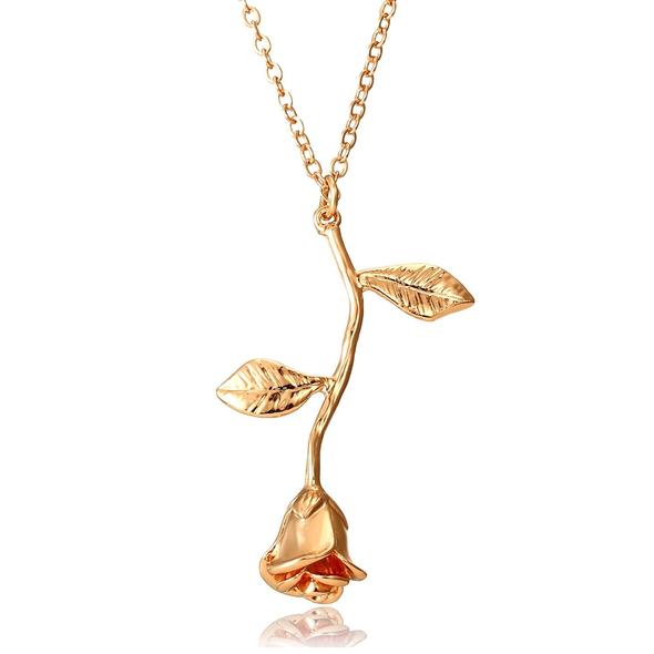gold rose necklace