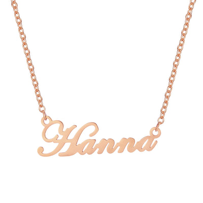 custom name necklace rose gold
