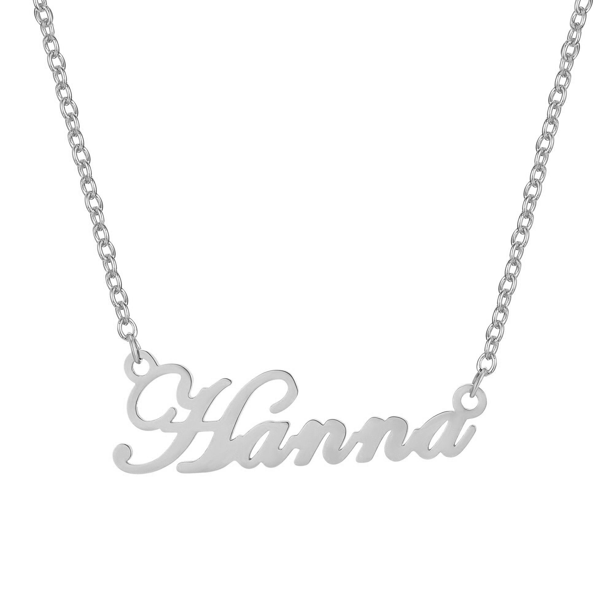 custom name necklace silver