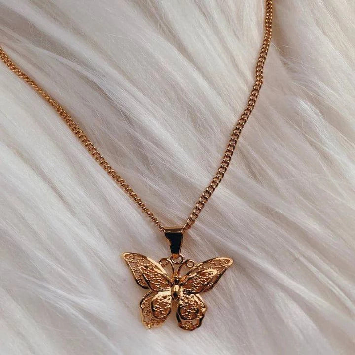 14k Yellow Gold Butterfly Necklace – HardwareForGentlemen.com